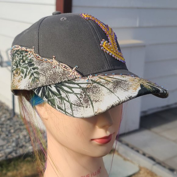Ladies Camo Y BLING Hat NEW - Picture 3 of 4